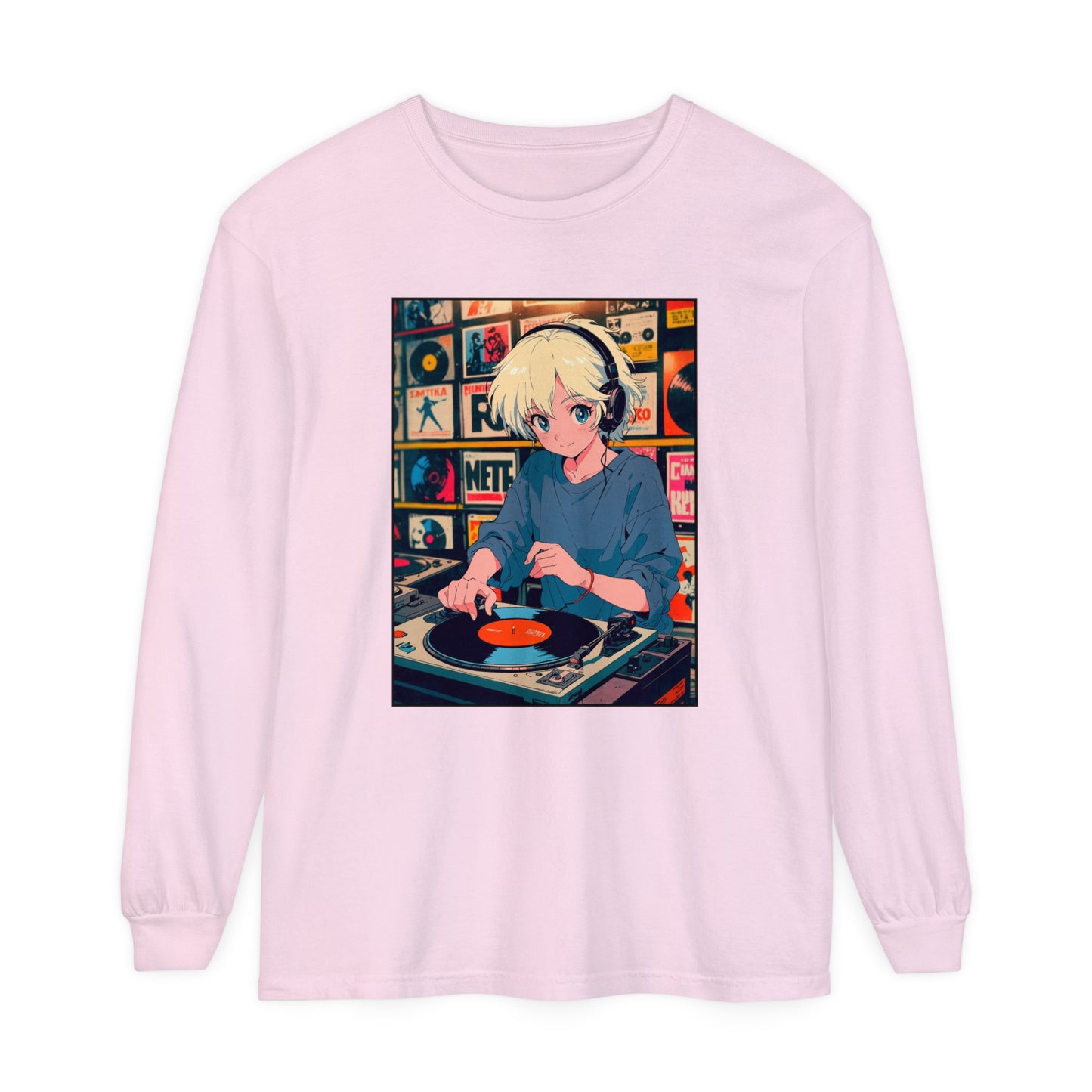 Neon Beats – Retro Anime Long Sleeve Tee