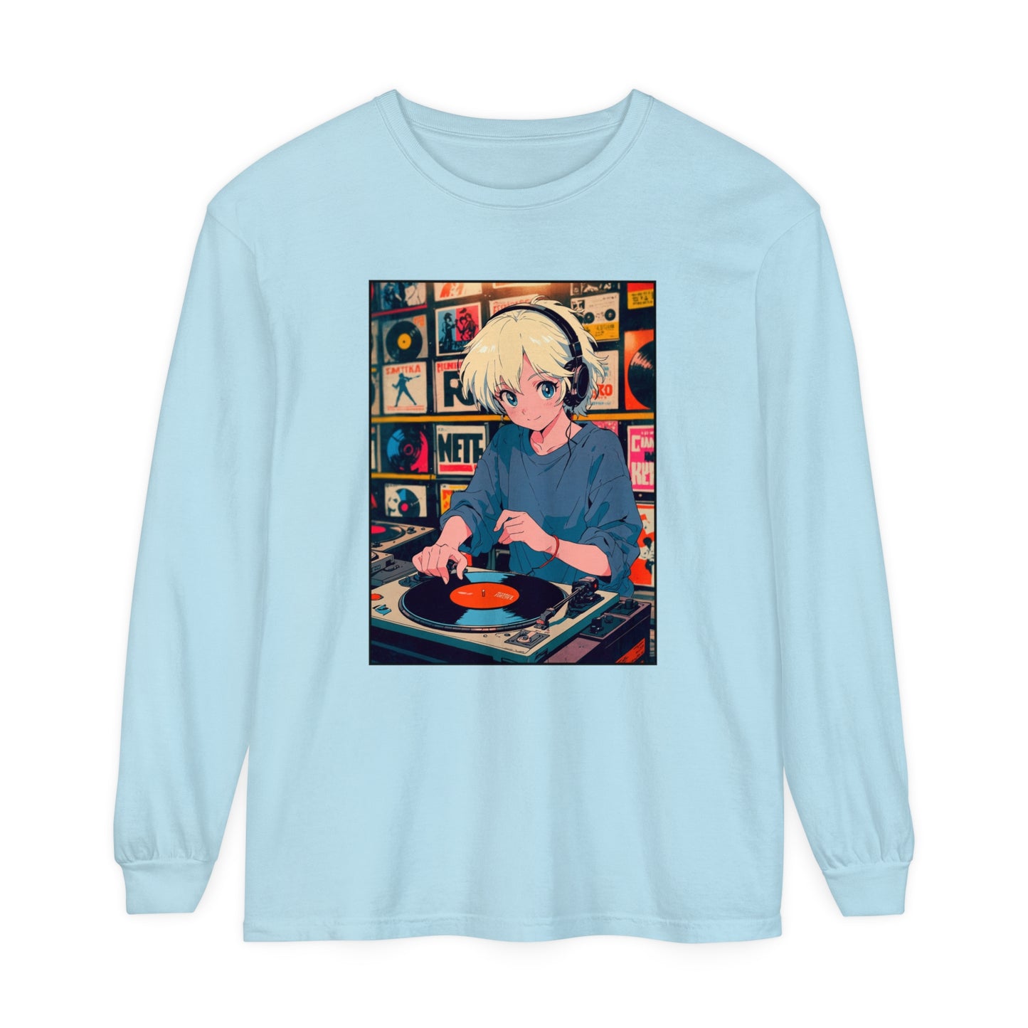 Neon Beats – Retro Anime Long Sleeve Tee