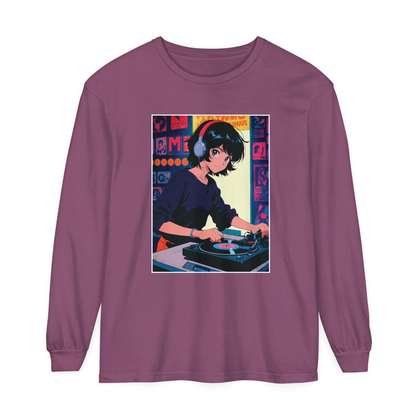 Neon Beats  – Retro Anime Long Sleeve Tee