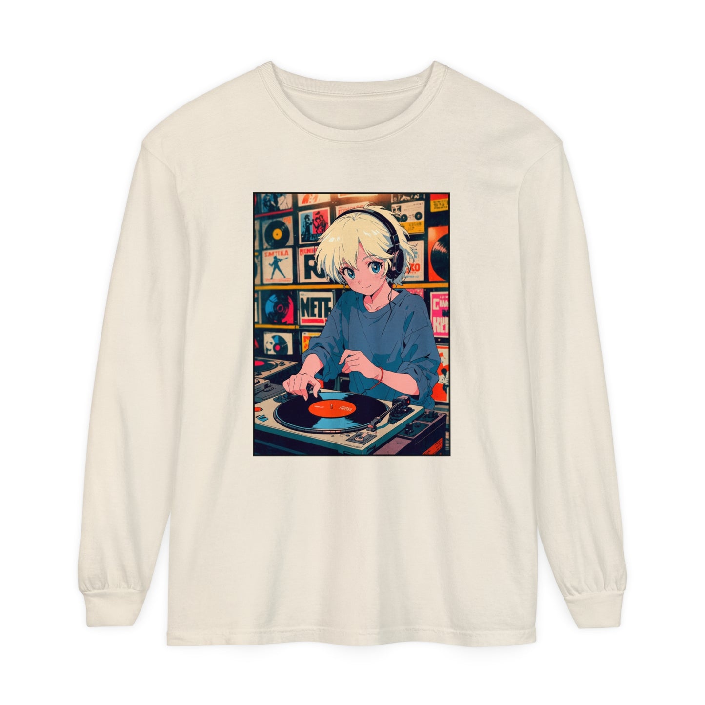 Neon Beats – Retro Anime Long Sleeve Tee