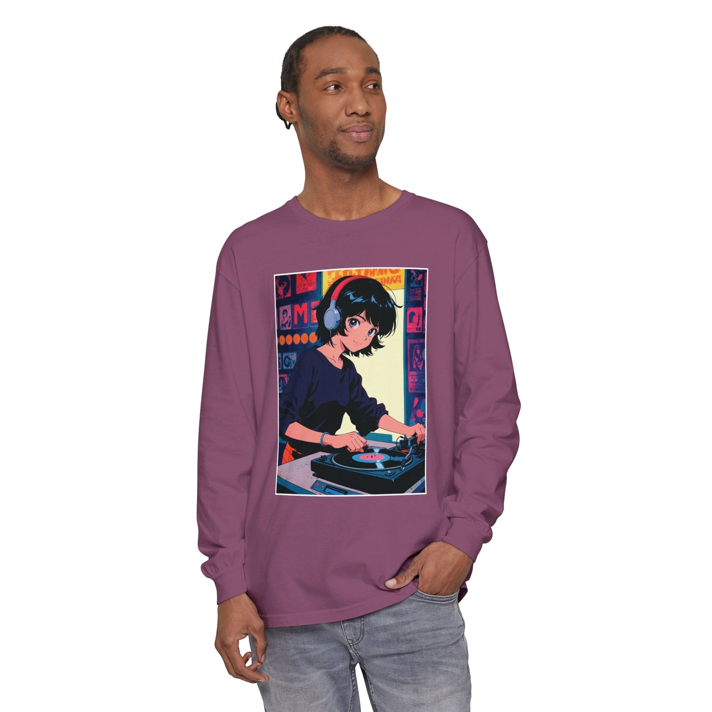 Neon Beats  – Retro Anime Long Sleeve Tee