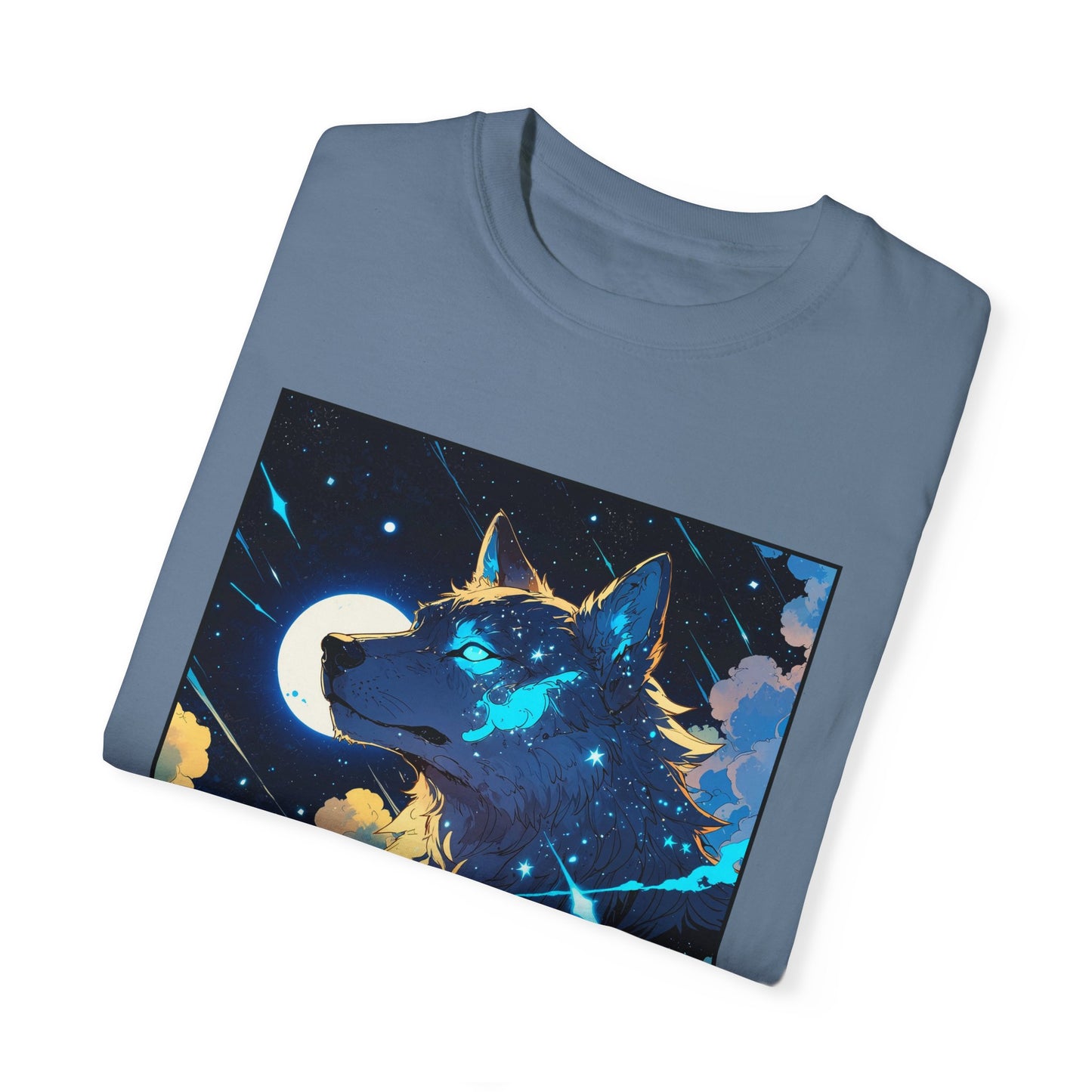 Wolf Blue Anime 80s T-shirt