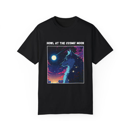 Anime Retro 80s Wolf T-shirt - Howl at the Cosmic Moon