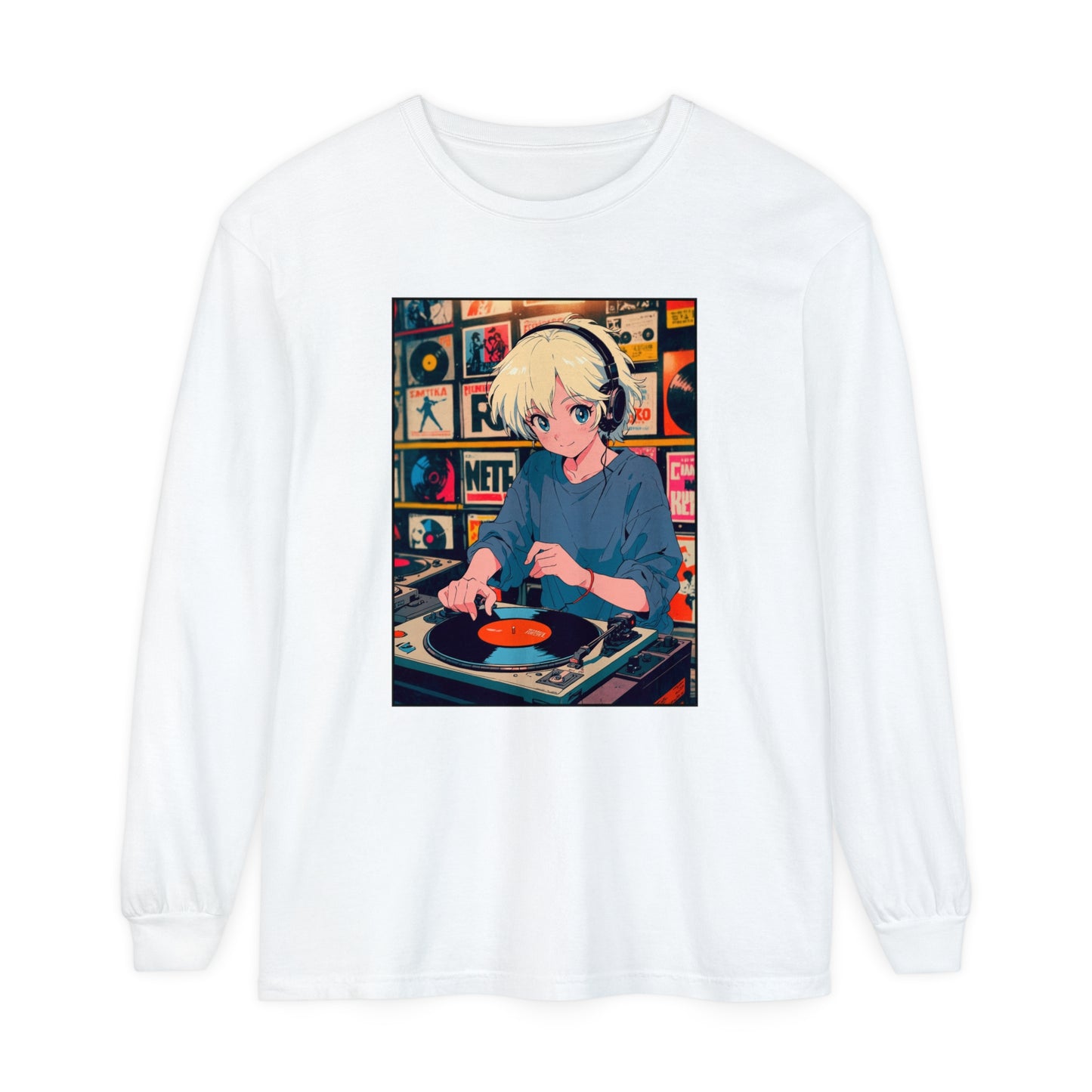 Neon Beats – Retro Anime Long Sleeve Tee