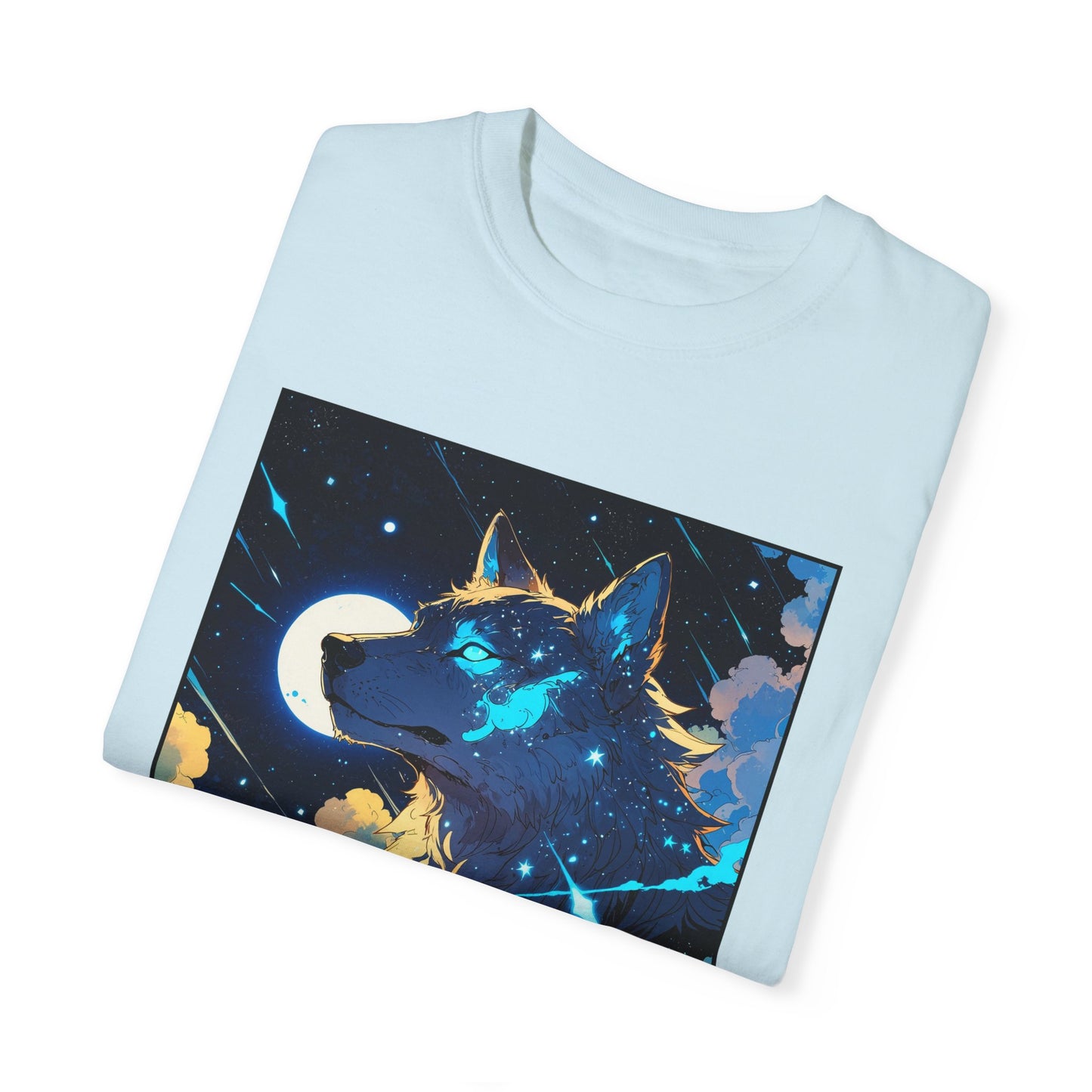 Wolf Blue Anime 80s T-shirt