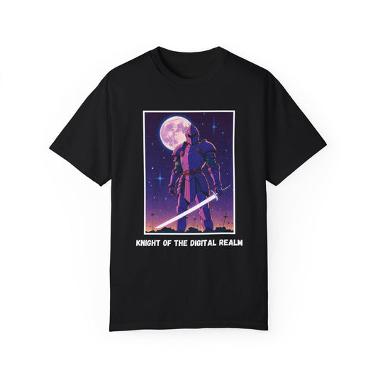 Knight of the Digital Realm – Retro Anime Tee